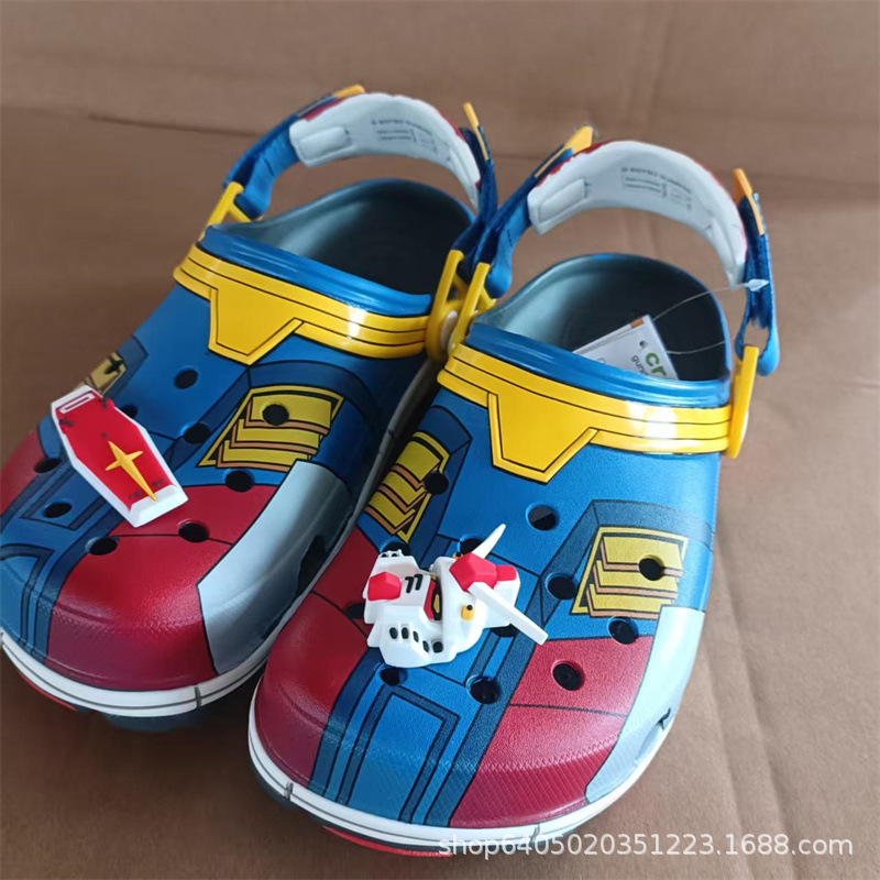 Men'S Shoes For Suits - Chinelo Clogs Estampado Gundam Anime Mobile