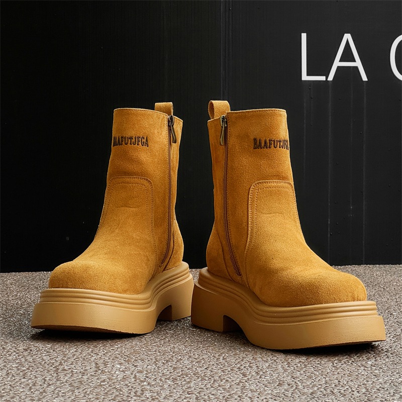 Men'S Shoes With Height Increase - Botas Curtas de Inverno Estilo Retrô