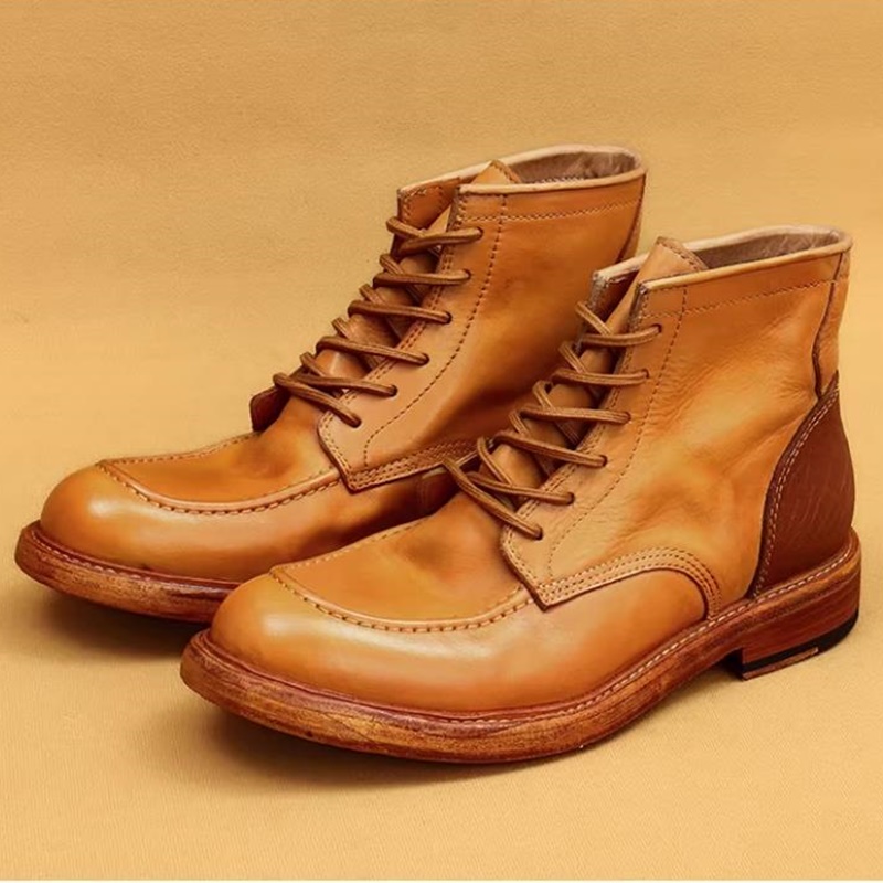 Men'S Shoes Hiking - Botas de couro Goodyear de alta