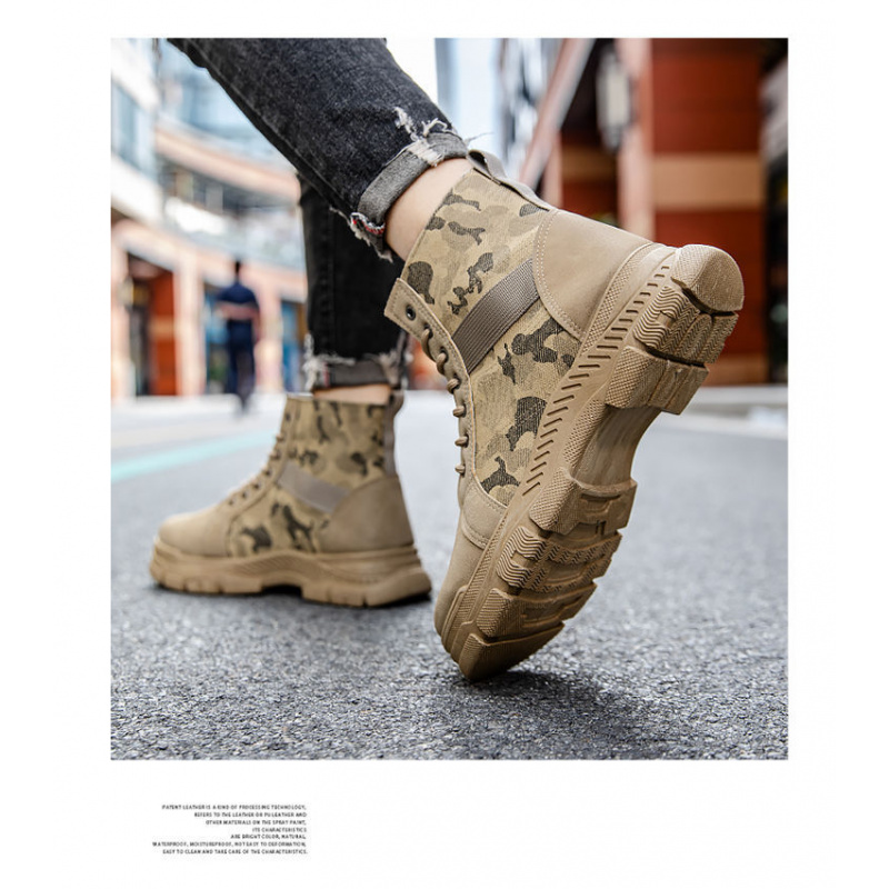 Men'S Shoes Hiking - Nova moda masculina botas altas casuais