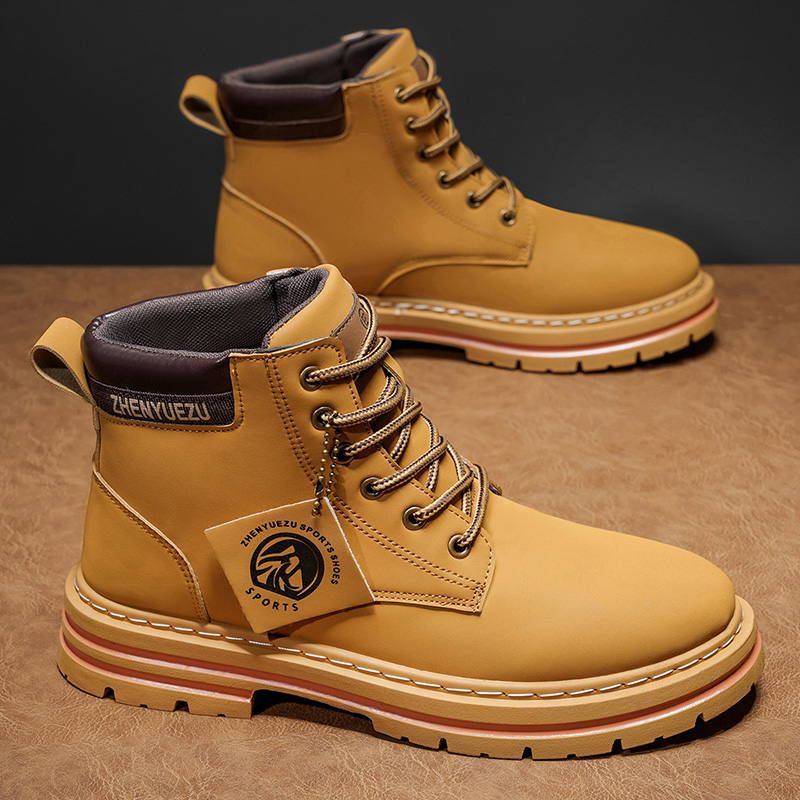 Men'S Shoes With Height Increase - Botas Curtas Retro de Outono e