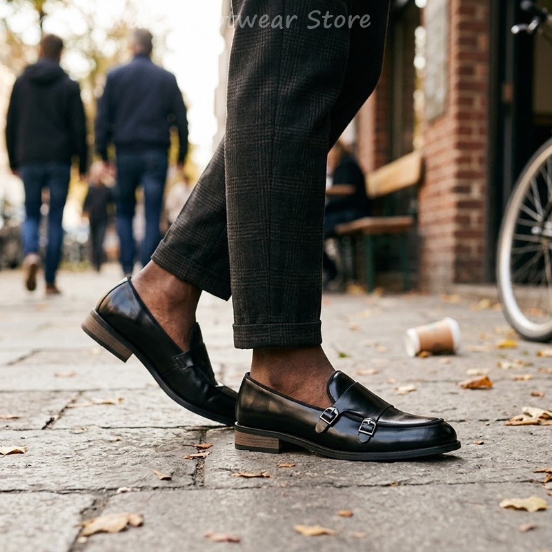 Sapatos masculinos com fivela  - Men Shoes Oxford avaliação e preço