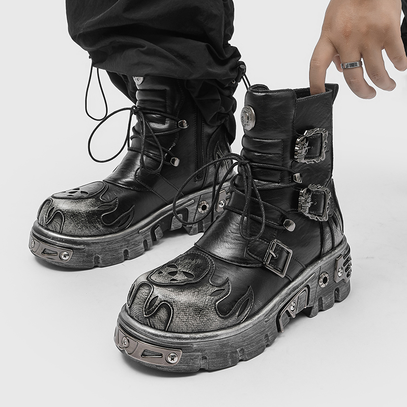 Botas de Motocicleta Masculina - Men'S Shoes With Height Increase avaliação e preço