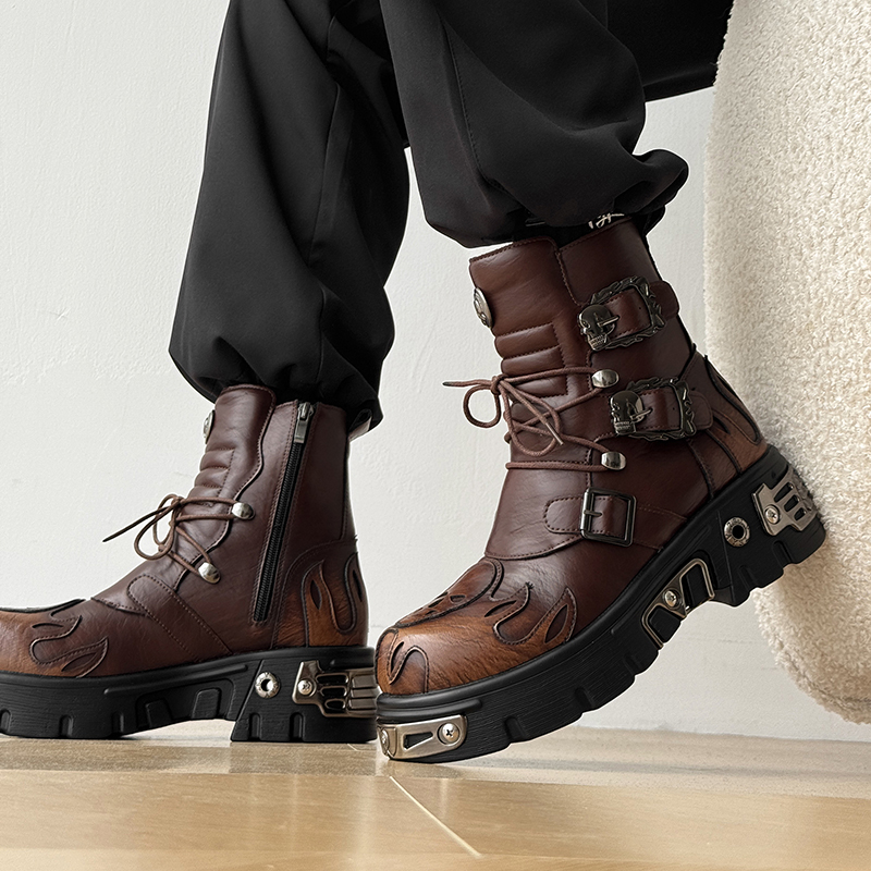 Botas de Motocicleta Masculina - Men'S Shoes With Height Increase avaliação e preço
