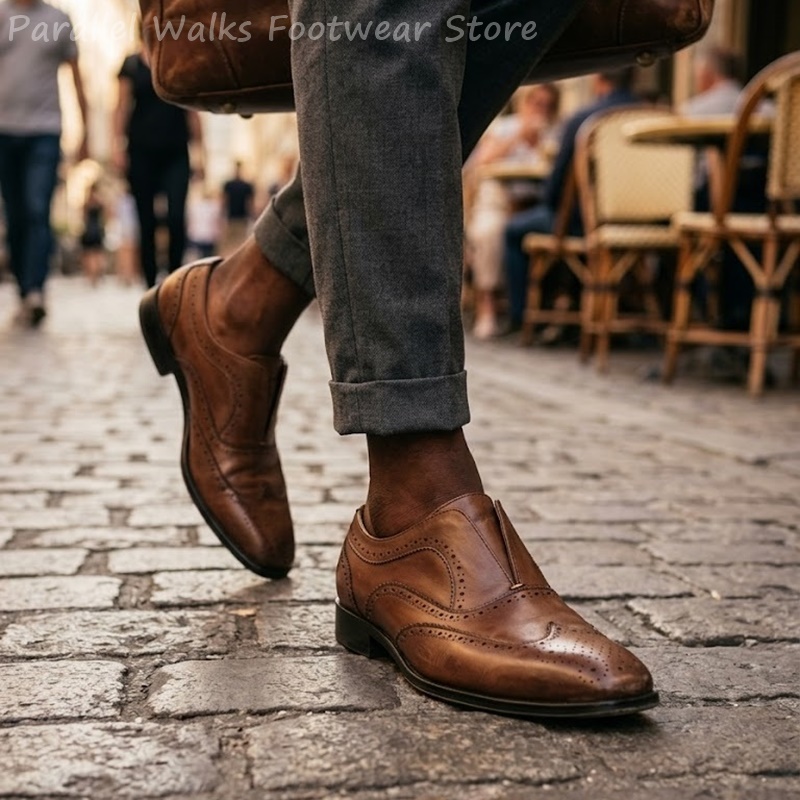 Sapatos masculinos de couro ma - Men'S Shoes Brogues avaliação e preço