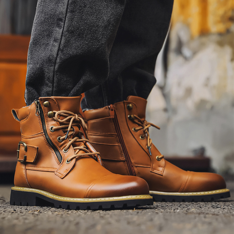 Botas de couro masculinas de q - Men Shoes Oxford avaliação e preço