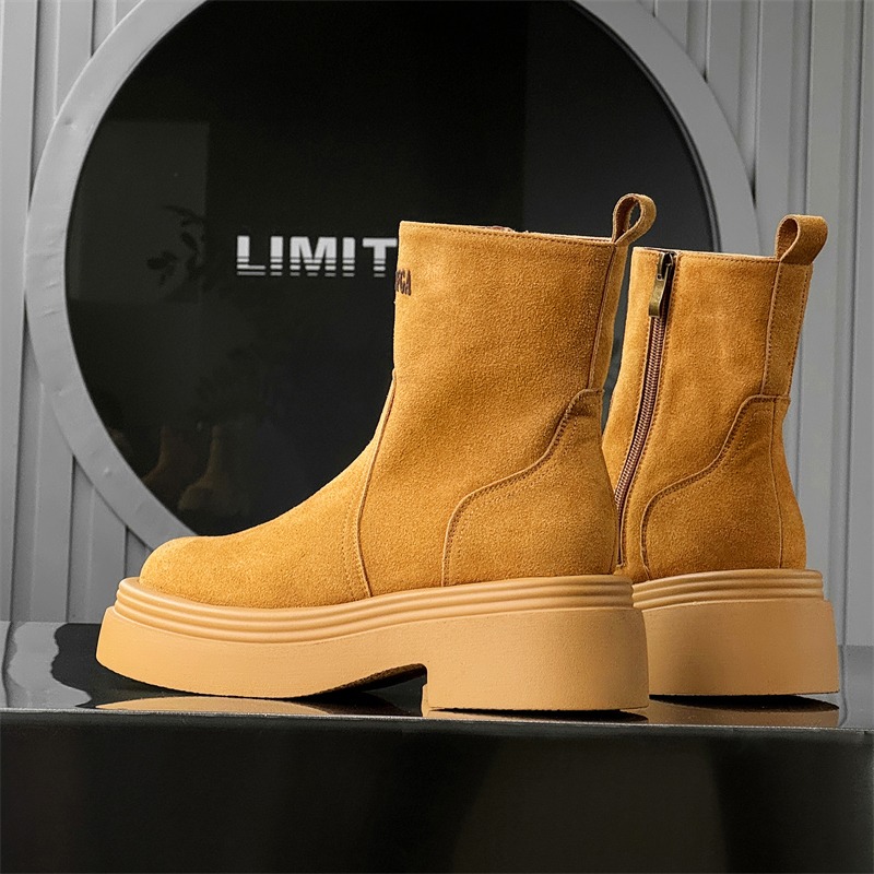 Botas Curtas de Inverno Estilo - Men'S Shoes With Height Increase avaliação e preço
