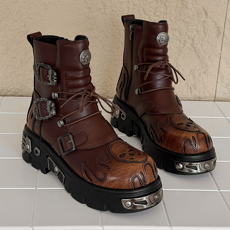 Botas de Motocicleta Masculina - Men'S Shoes With Height Increase avaliação e preço